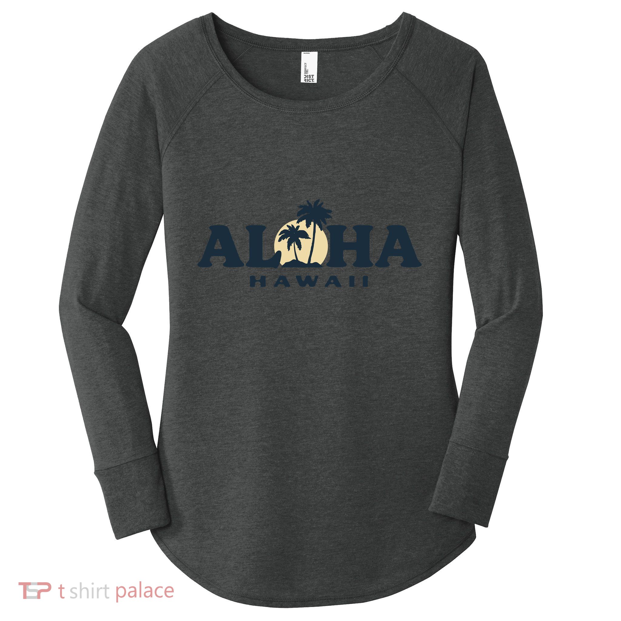 Aloha Sunset Hawaii Women's Perfect Tri Tunic Long Sleeve Shirt