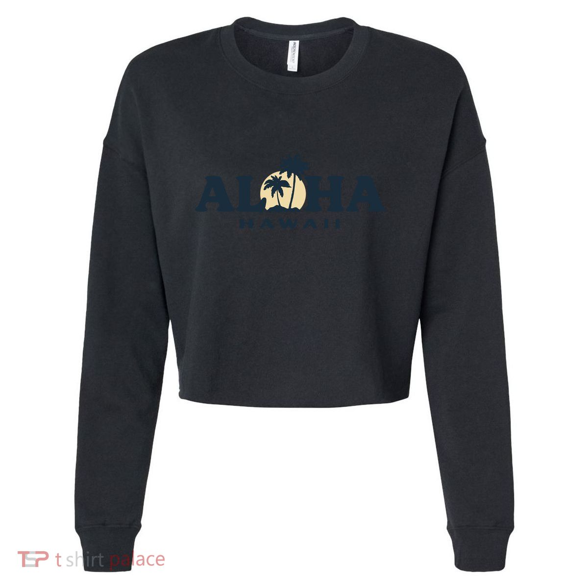Aloha Sunset Hawaii Cropped Pullover Crew