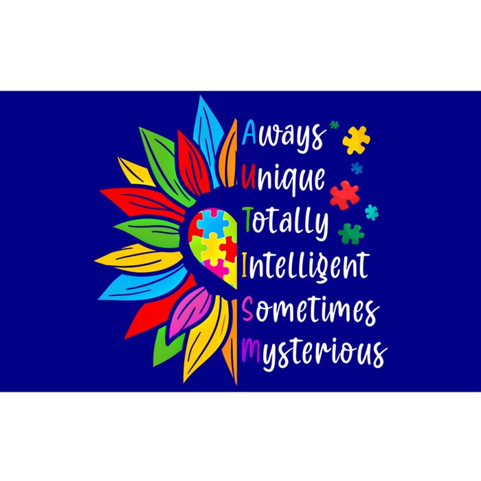 Autism Sunflower Heart Puzzle Pieces Love Support Acceptance Gift Bumper Sticker