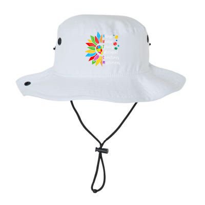 Autism Sunflower Heart Puzzle Pieces Love Support Acceptance Gift Legacy Cool Fit Booney Bucket Hat