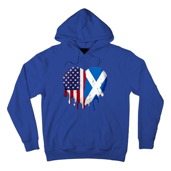 American Scottish Heritage Month Scotland Flag Heart Gift Tall Hoodie