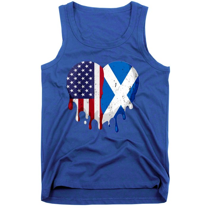 American Scottish Heritage Month Scotland Flag Heart Gift Tank Top