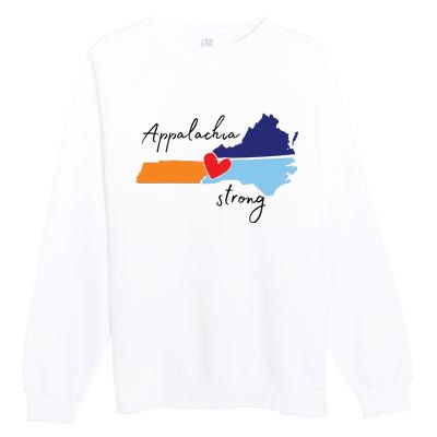 Appalachia Strong Hurricane Helene Disaster Relief Premium Crewneck Sweatshirt