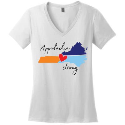 Appalachia Strong Hurricane Helene Disaster Relief Women's V-Neck T-Shirt