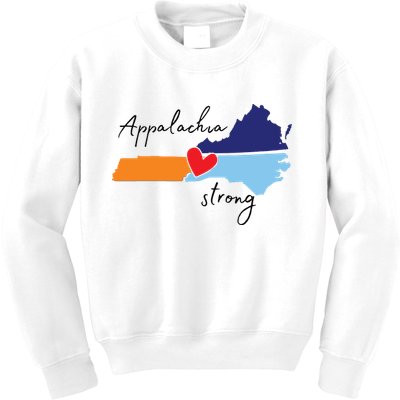 Appalachia Strong Hurricane Helene Disaster Relief Kids Sweatshirt