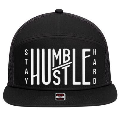 Always Stay Humble Hustle Hard Spread Kindness Inspirational 7 Panel Mesh Trucker Snapback Hat