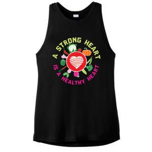 A Strong Heart Is A Healthy Heart Vegan Fitness Health Sport Funny Gift Ladies PosiCharge Tri-Blend Wicking Tank