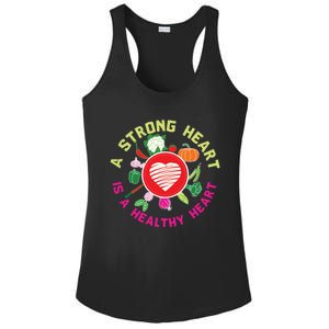 A Strong Heart Is A Healthy Heart Vegan Fitness Health Sport Funny Gift Ladies PosiCharge Competitor Racerback Tank