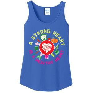 A Strong Heart Is A Healthy Heart Vegan Fitness Health Sport Funny Gift Ladies Essential Tank