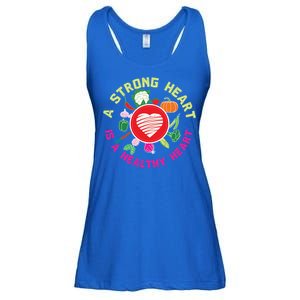 A Strong Heart Is A Healthy Heart Vegan Fitness Health Sport Funny Gift Ladies Essential Flowy Tank