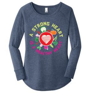 A Strong Heart Is A Healthy Heart Vegan Fitness Health Sport Funny Gift Women's Perfect Tri Tunic Long Sleeve Shirt