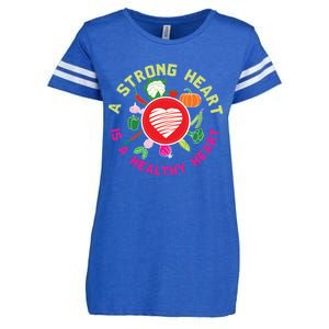 A Strong Heart Is A Healthy Heart Vegan Fitness Health Sport Funny Gift Enza Ladies Jersey Football T-Shirt