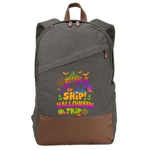 Aw Ship Halloween Trip Family Cruising Crew Cruise Squad Gift Cotton Canvas Backpack