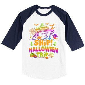 Aw Ship Halloween Trip Family Cruising Crew Cruise Squad Gift Baseball Sleeve Shirt