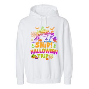 Aw Ship Halloween Trip Family Cruising Crew Cruise Squad Gift Garment-Dyed Fleece Hoodie