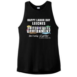 Anti Socialism Happy Labor Day Leeches Gift Ladies PosiCharge Tri-Blend Wicking Tank