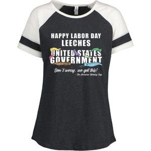 Anti Socialism Happy Labor Day Leeches Gift Enza Ladies Jersey Colorblock Tee