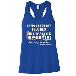 Anti Socialism Happy Labor Day Leeches Gift Women's Racerback Tank