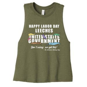 Anti Socialism Happy Labor Day Leeches Gift Women's Racerback Cropped Tank