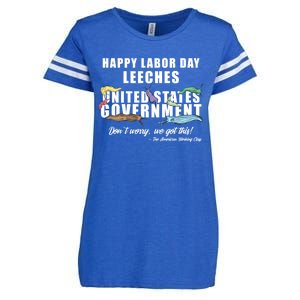 Anti Socialism Happy Labor Day Leeches Gift Enza Ladies Jersey Football T-Shirt