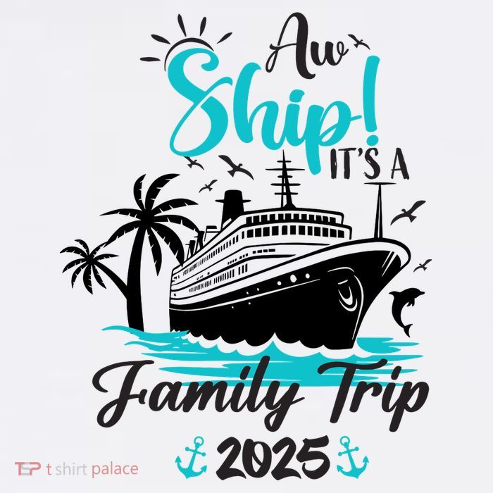 Aw Ship ItS A Family Trip 2025 Family Cruise Vacation Funny Women's V-Neck T-Shirt