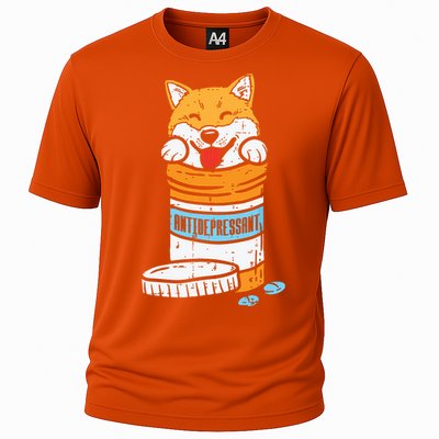 Antidepressant Shiba Inu Akita Japanese Dog Doge Meme Gift Cooling Performance Crew T-Shirt