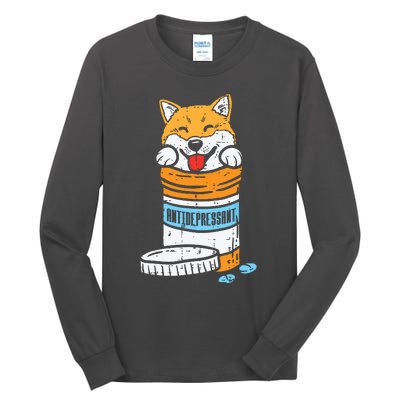 Antidepressant Shiba Inu Akita Japanese Dog Doge Meme Gift Tall Long Sleeve T-Shirt