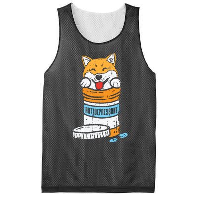 Antidepressant Shiba Inu Akita Japanese Dog Doge Meme Gift Mesh Reversible Basketball Jersey Tank