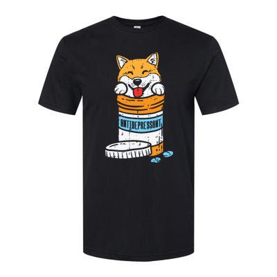 Antidepressant Shiba Inu Akita Japanese Dog Doge Meme Gift Softstyle CVC T-Shirt