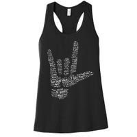 ASL Sign I Love You In 40 Different Languages ASL Women's Racerback Tank