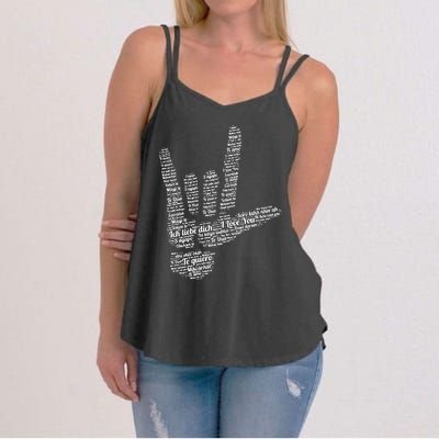 ASL Sign I Love You In 40 Different Languages ASL Women's Strappy Tank