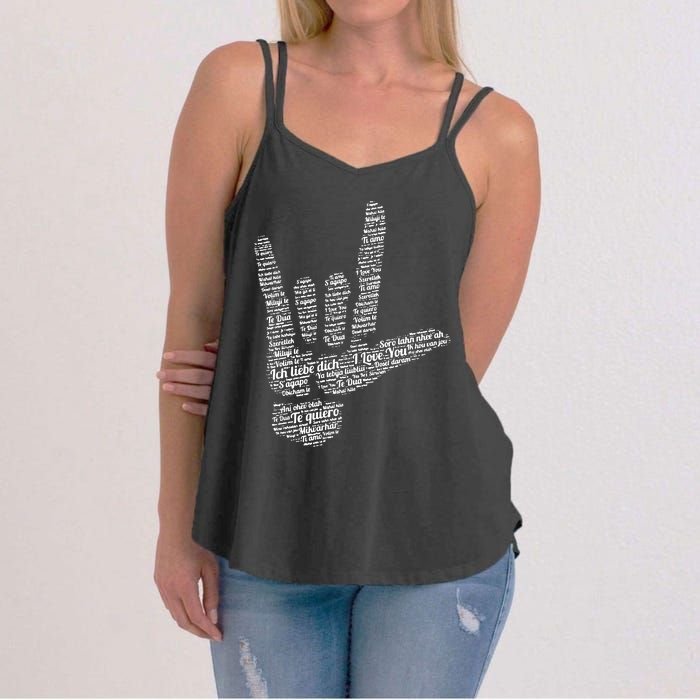 ASL Sign I Love You In 40 Different Languages ASL Women's Strappy Tank