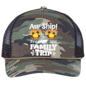 Aw Ship ItS A Family Trip 2024 Family Cruise Squad Matching Retro Rope Trucker Hat Cap