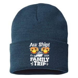 Aw Ship ItS A Family Trip 2024 Family Cruise Squad Matching Sustainable Knit Beanie