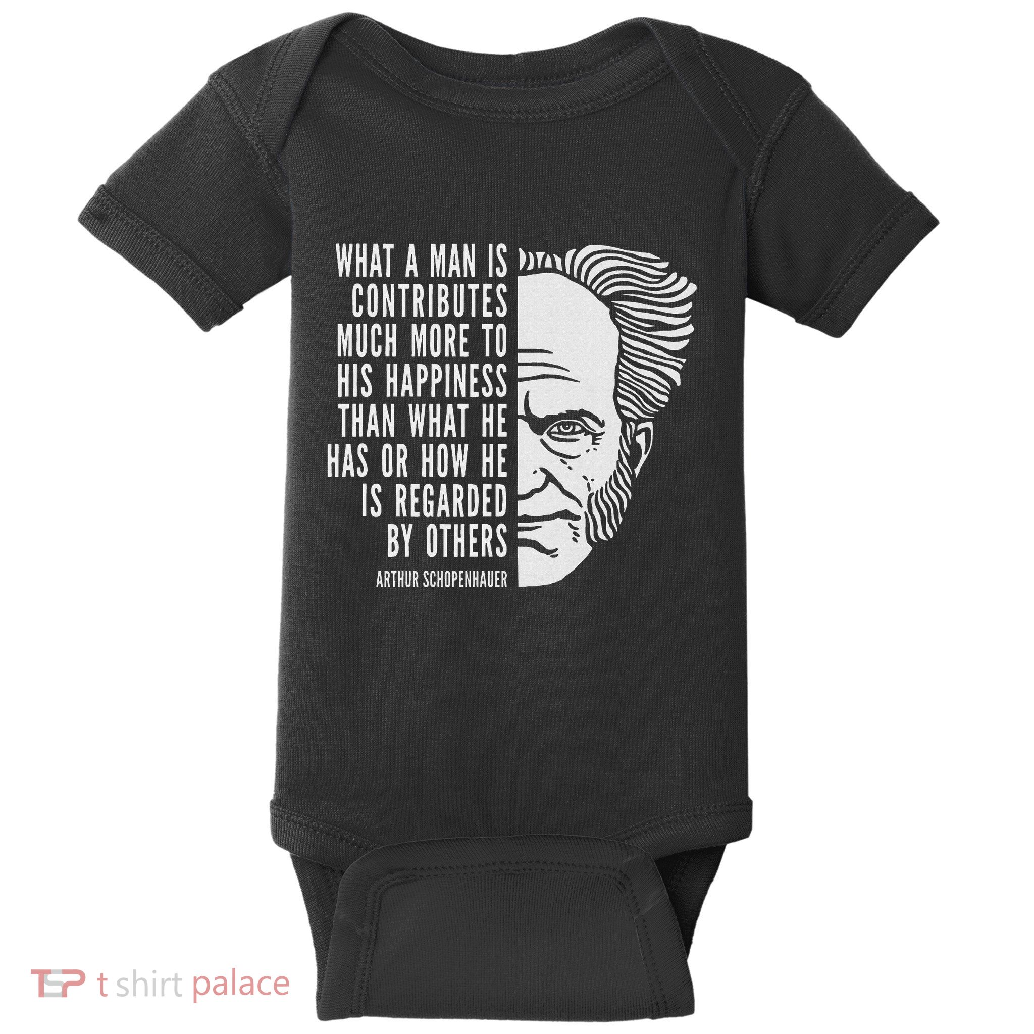 Arthur Schopenhauer Inspirational Quote What A Man Is Baby Bodysuit