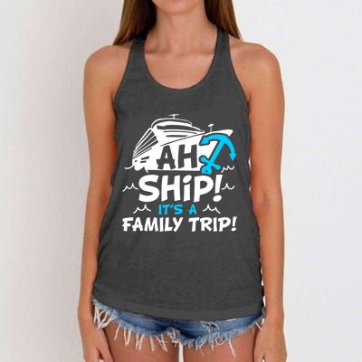 Ah Ship It's A Family Trip Family Cruise Vacation Meaningful Gift Women's Knotted Racerback Tank