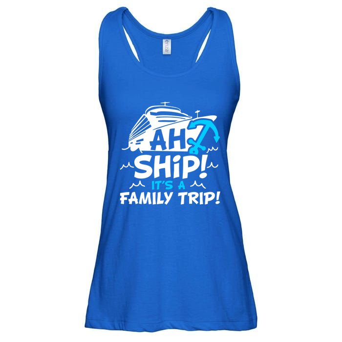 Ah Ship It's A Family Trip Family Cruise Vacation Meaningful Gift Ladies Essential Flowy Tank