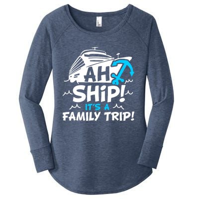 Ah Ship It's A Family Trip Family Cruise Vacation Meaningful Gift Women's Perfect Tri Tunic Long Sleeve Shirt