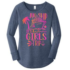 Aw Ship! ItS A Trip Cruise Vacation 2024 Gift Women's Perfect Tri Tunic Long Sleeve Shirt