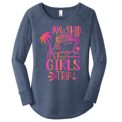 Aw Ship! ItS A Trip Cruise Vacation 2024 Gift Women's Perfect Tri Tunic Long Sleeve Shirt