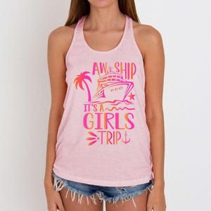 Aw Ship! ItS A Trip Cruise Vacation 2024 Gift Women's Knotted Racerback Tank