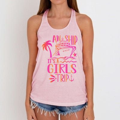 Aw Ship! ItS A Trip Cruise Vacation 2024 Gift Women's Knotted Racerback Tank