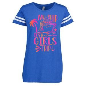 Aw Ship! ItS A Trip Cruise Vacation 2024 Gift Enza Ladies Jersey Football T-Shirt