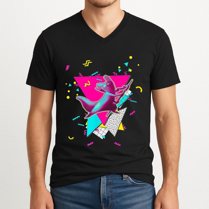 Artificer Slugcat Indie Game Rain World 90s Graphic Design V-Neck T-Shirt