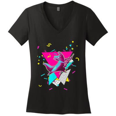 Artificer Slugcat Indie Game Rain World 90s Graphic Design Women's V-Neck T-Shirt