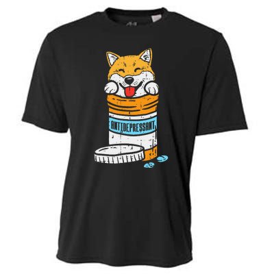 Antidepressant Shiba Inu Akita Japanese Dog Doge Meme Gift Cooling Performance Crew T-Shirt