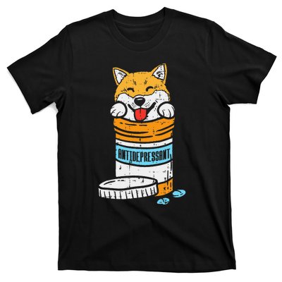 Antidepressant Shiba Inu Akita Japanese Dog Doge Meme Gift T-Shirt