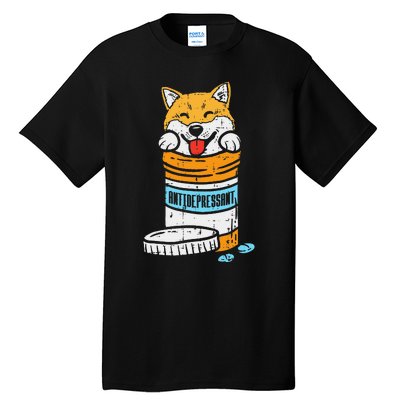 Antidepressant Shiba Inu Akita Japanese Dog Doge Meme Gift Tall T-Shirt