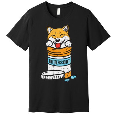 Antidepressant Shiba Inu Akita Japanese Dog Doge Meme Gift Premium T-Shirt