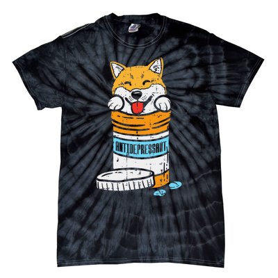 Antidepressant Shiba Inu Akita Japanese Dog Doge Meme Gift Tie-Dye T-Shirt